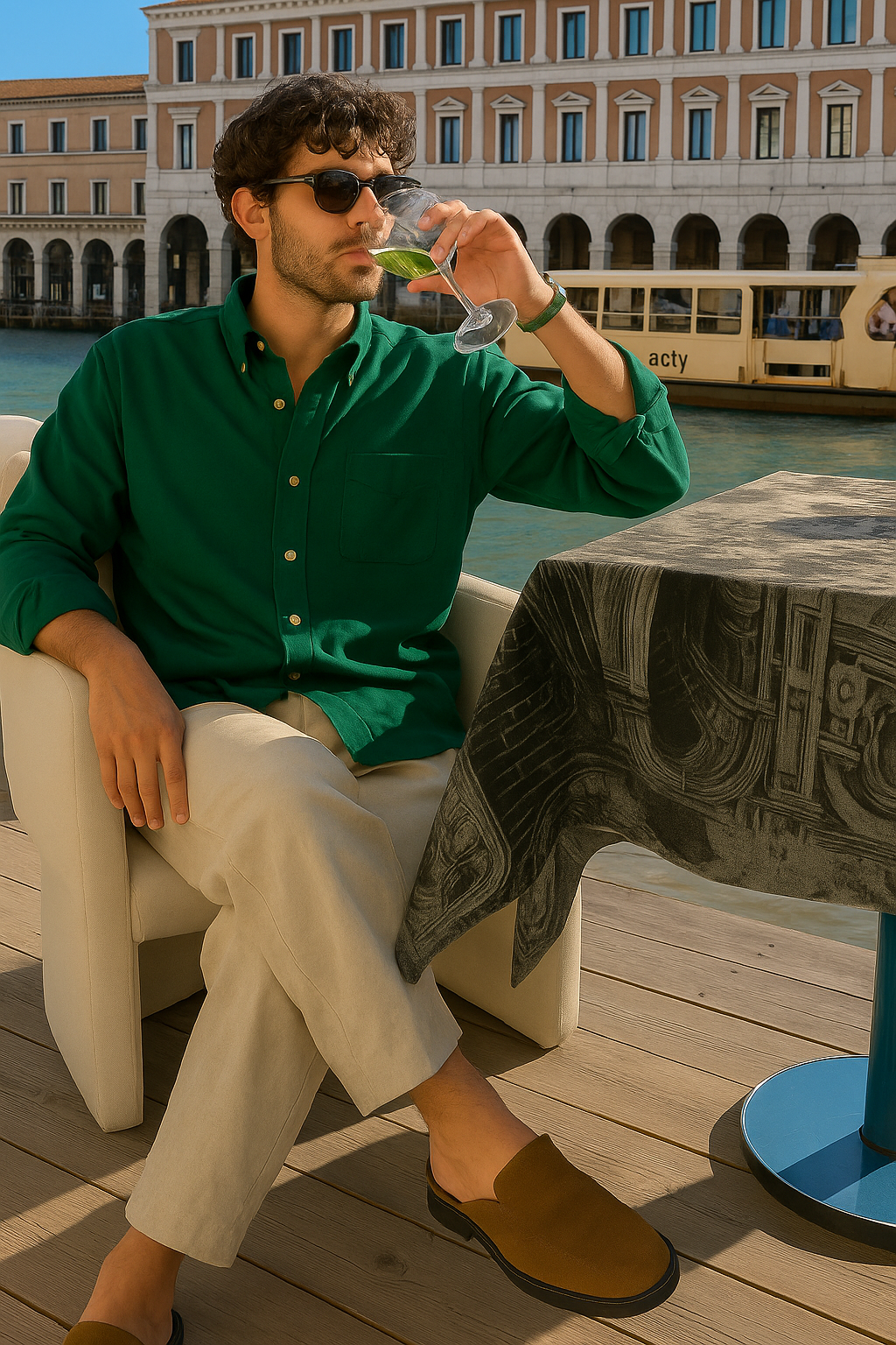 Green Regular Fit Men Button Down Shirt