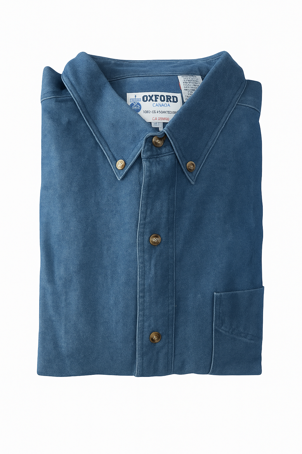Blue Indigo (Denim) Regular Fit Mens Button Down Shirt