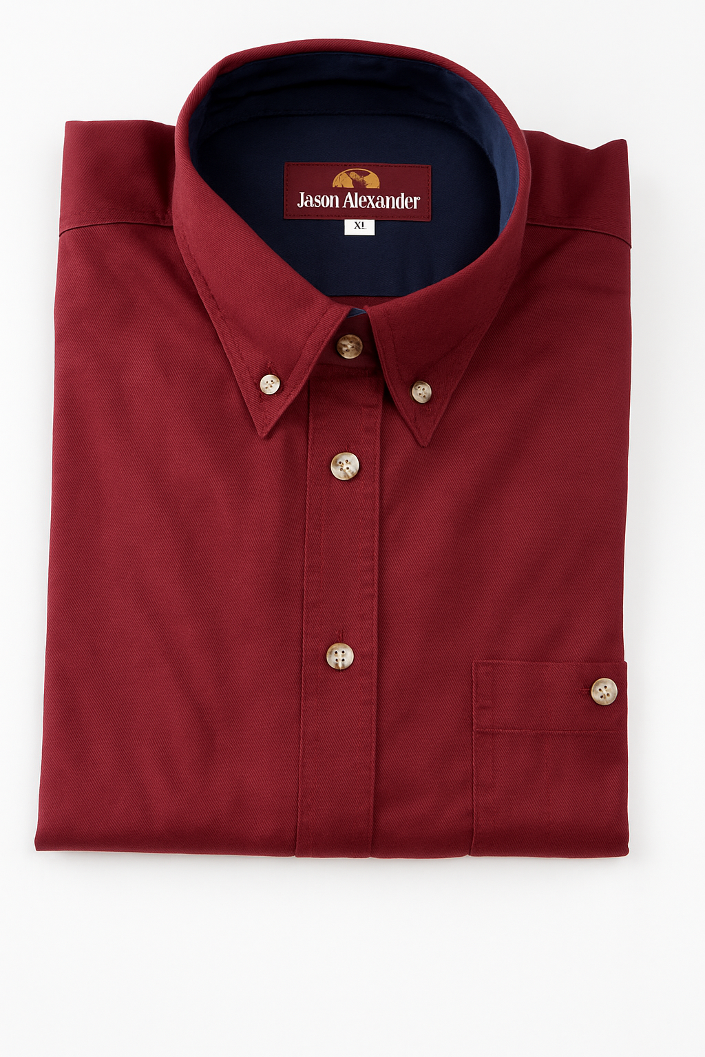 Russet Red Regular Fit Mens Button Down Shirt