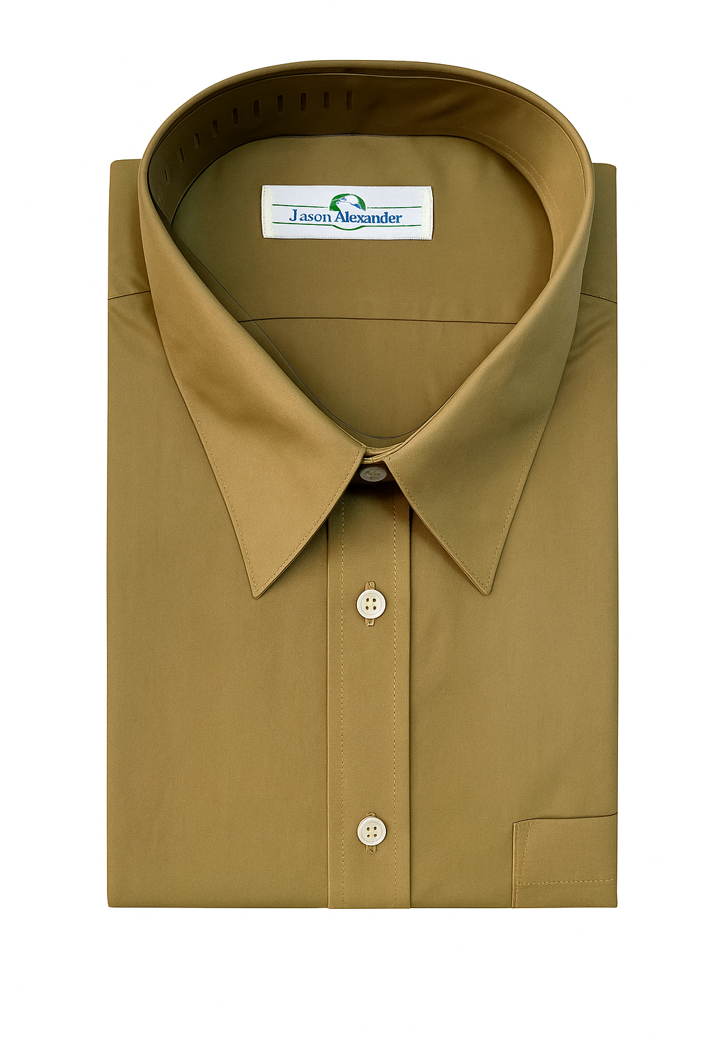 Tan Regular Fit Mens Button Down Shirt