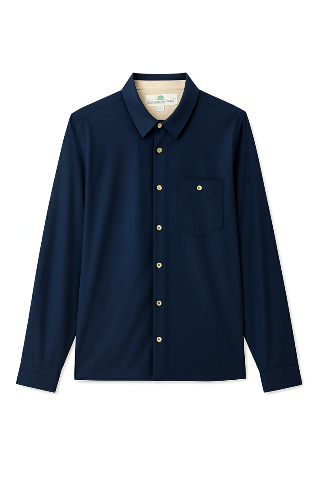 Navy Blue Regular Fit Mens Button Down Shirt