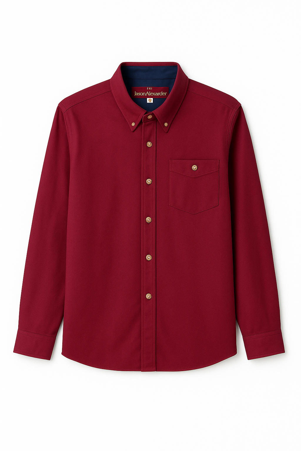 Russet Red Regular Fit Mens Button Down Shirt