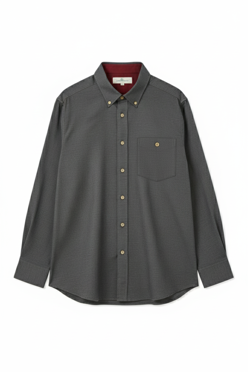 Charcoal Regular Fit Womens Button Down Shirt
