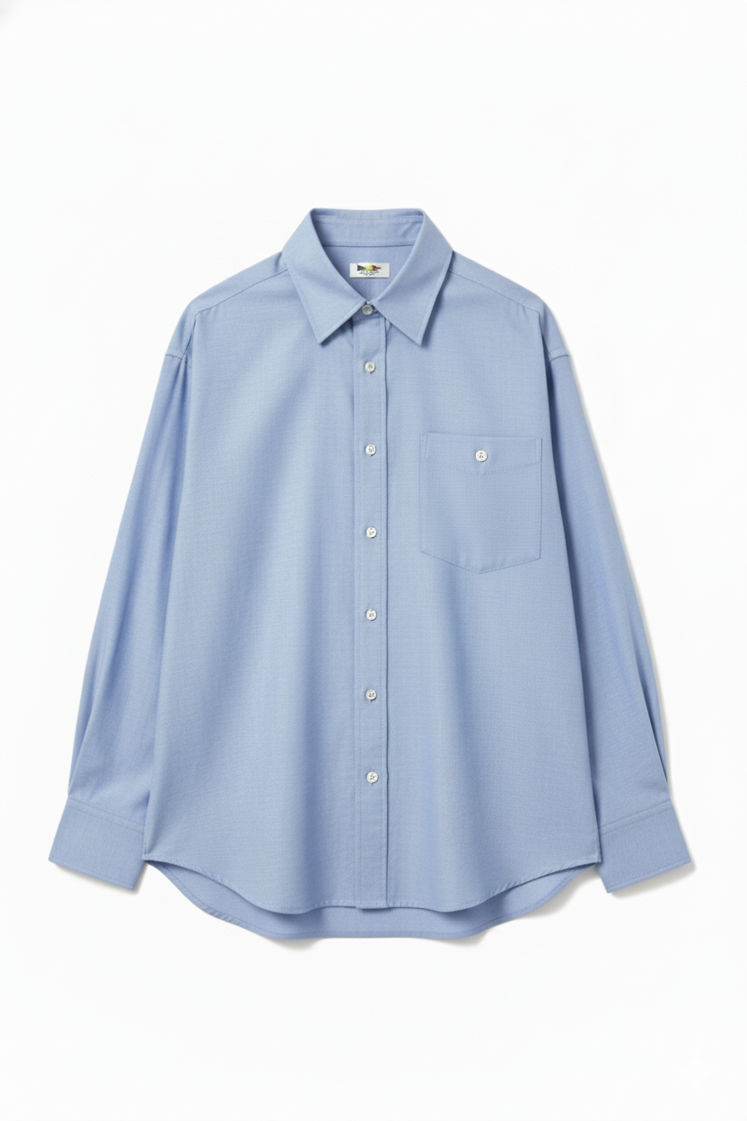 Light blue (Sky Blue) Regular Fit Womens Button Down Shirt