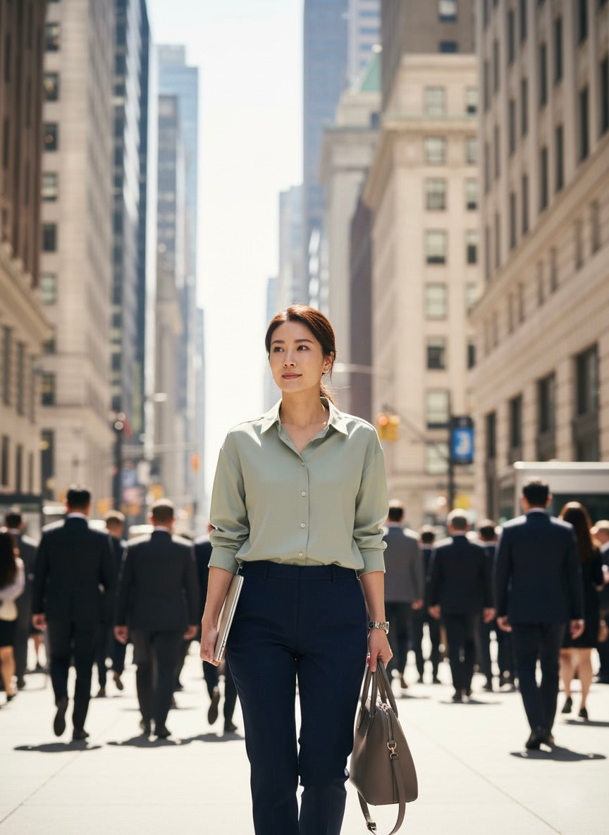 Celary Green Regular Fit Womens Button Down Shirt