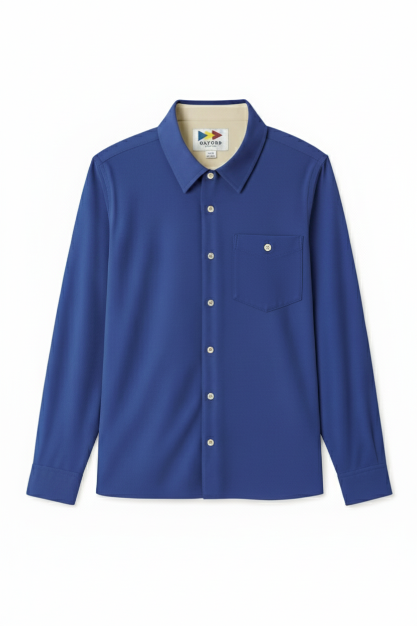 French Blue Regular Fit Mens Button Down Shirt