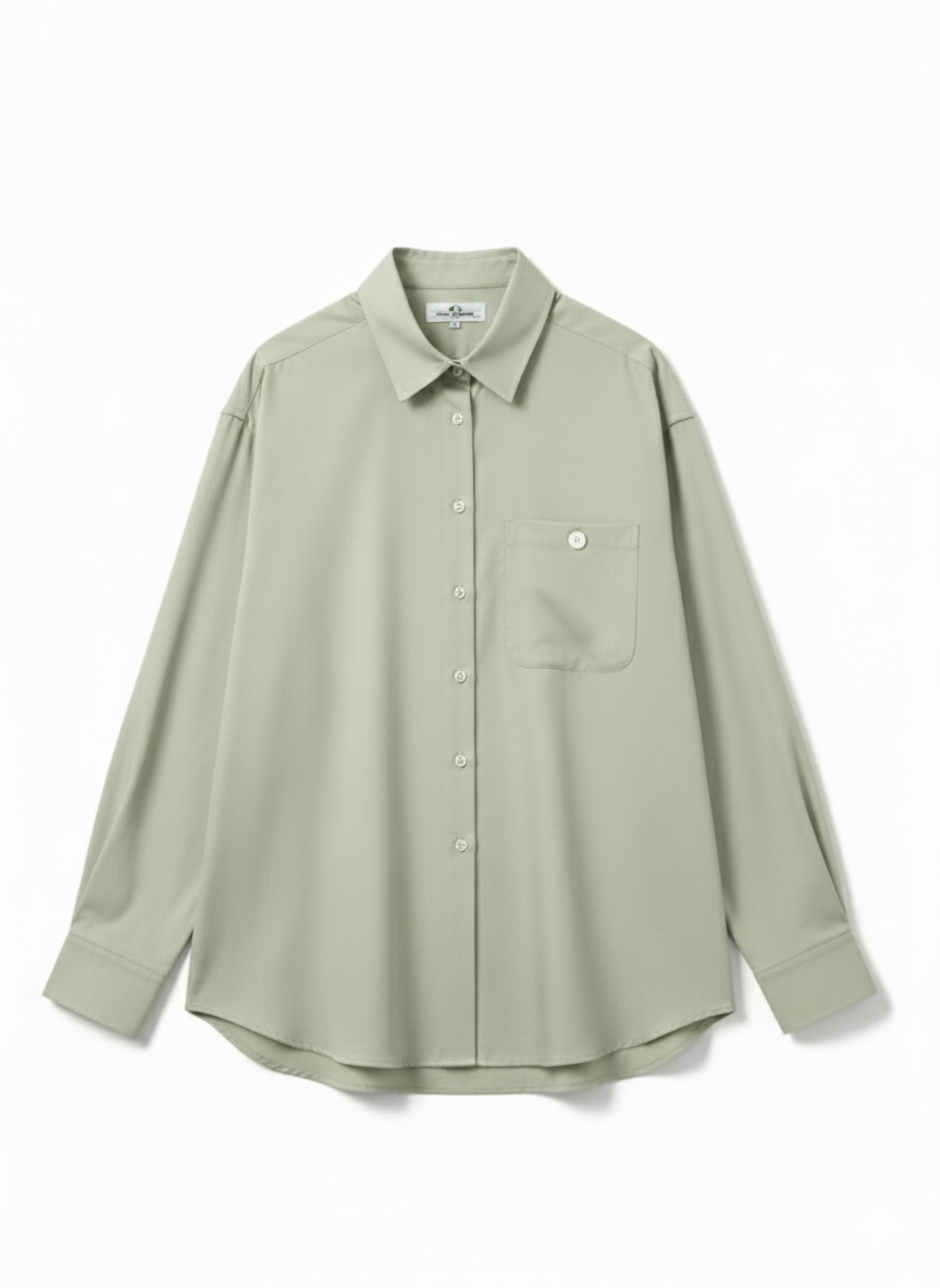 Celary Green Regular Fit Womens Button Down Shirt