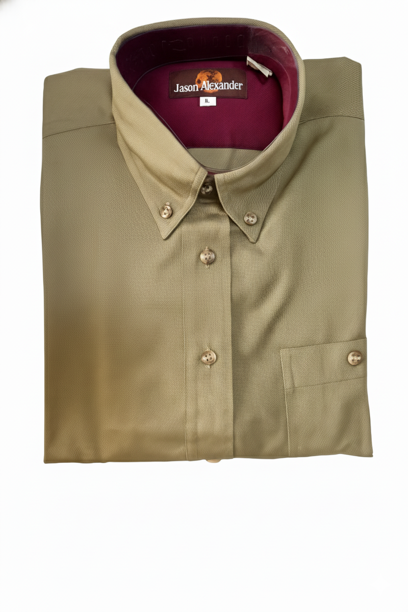 Khaki Regular Fit Mens Button Down Shirt