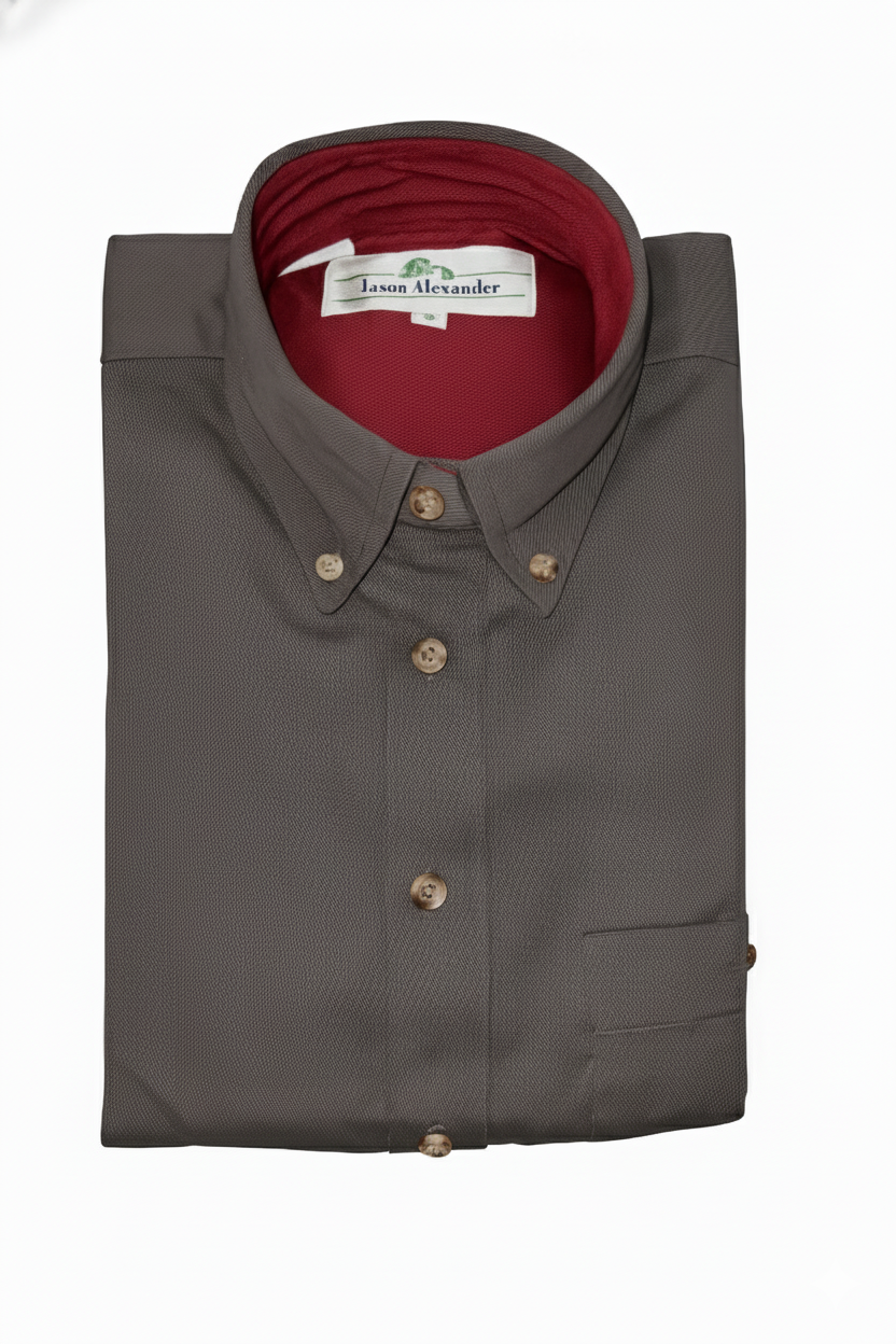 Charcoal Regular Fit Mens Button Down Shirt