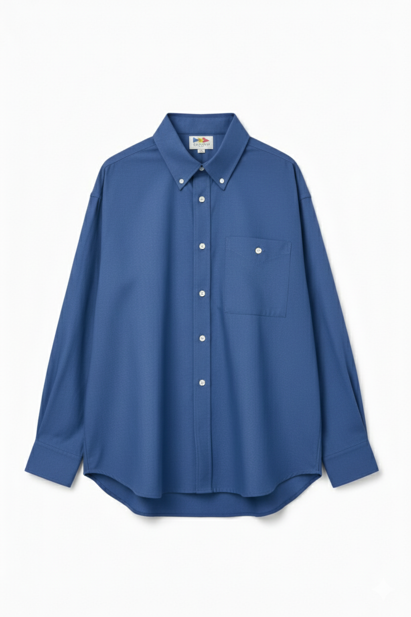 French Blue Regular Fit Womens Button Down Shirt