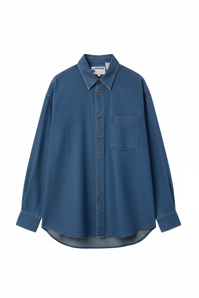 Blue Indigo (Denim) Regular Fit Womens Button Down Shirt