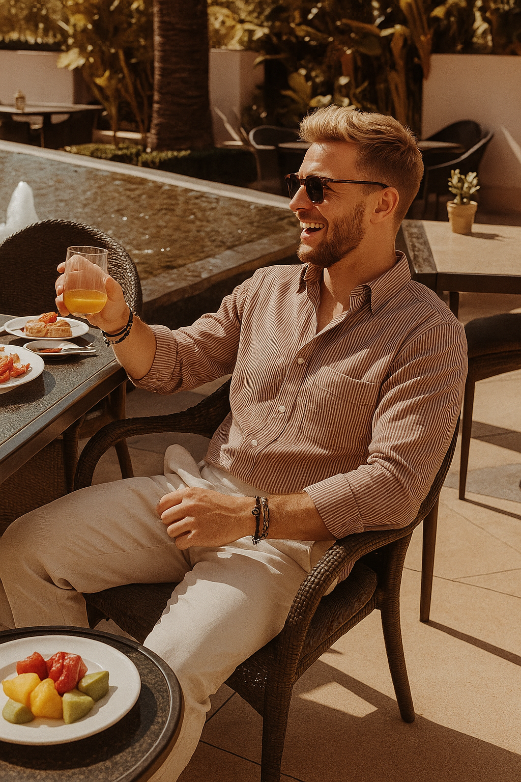 Red White Stripe Regular Fit Mens Button Down Shirt